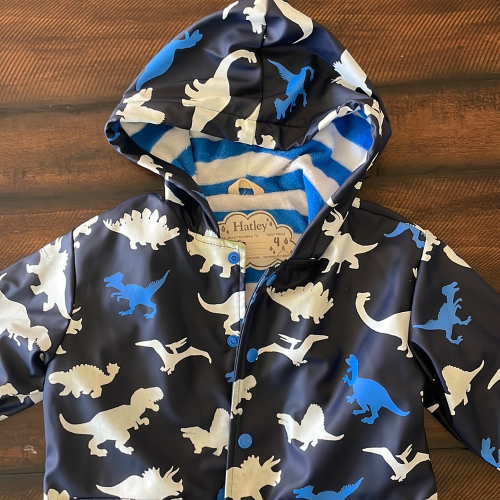 Hayley Dinosaur Print Raincoat